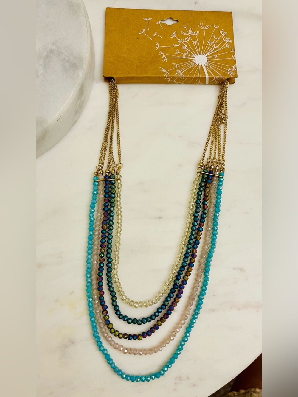 Multi-Strand Turquoise & Blue Beaded Layered Necklace - Women Jewelry